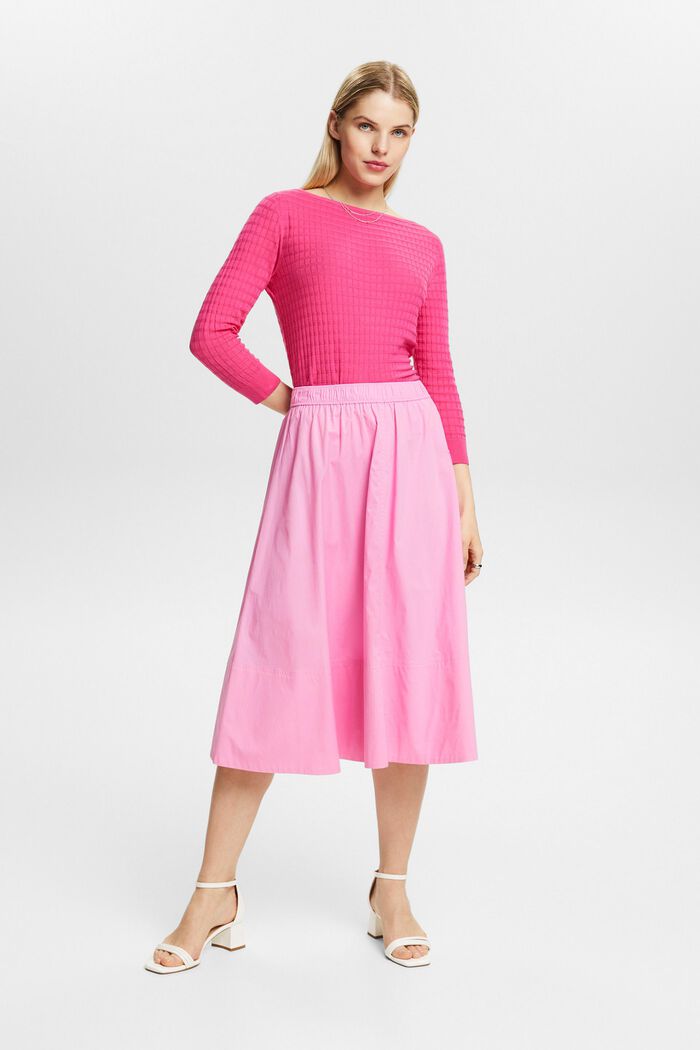 Structured Knit Sweater, PINK FUCHSIA, detail image number 1