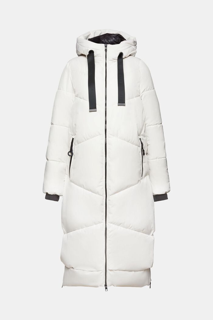 Hooded Quilted Puffer Coat, CREAM BEIGE, detail image number 6
