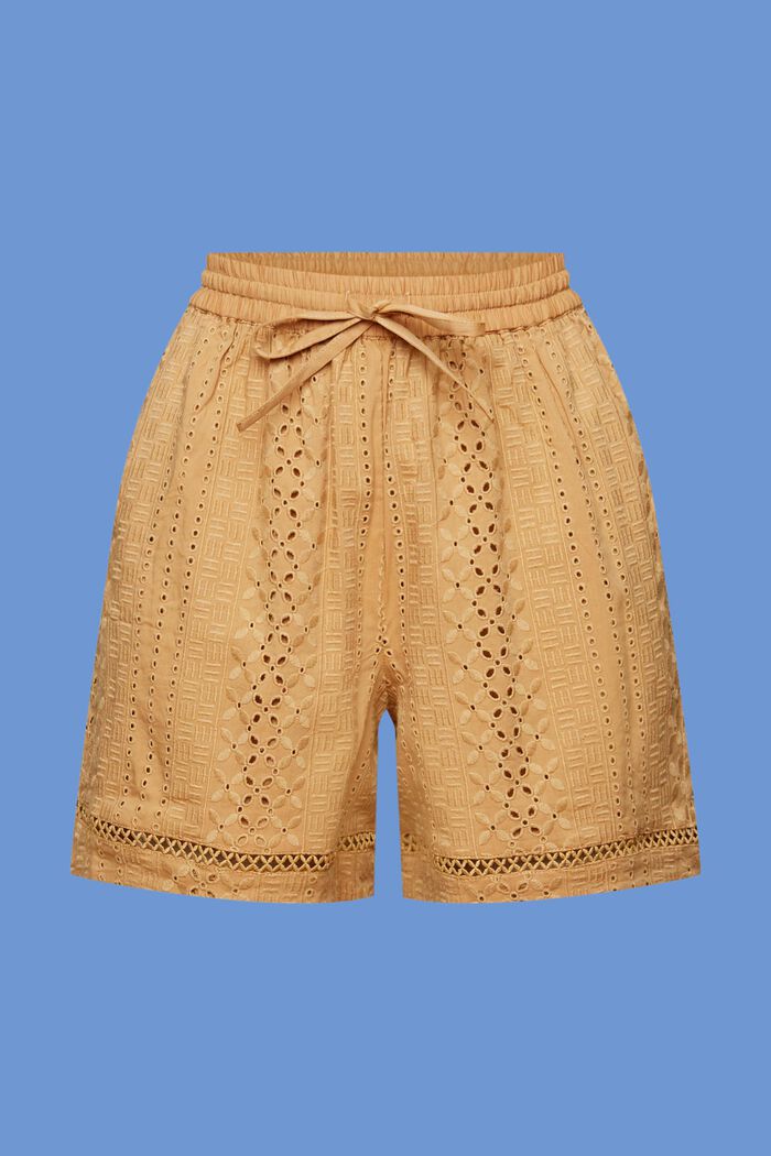 Embroidered shorts, LENZING™ ECOVERO™, KHAKI BEIGE, detail image number 7