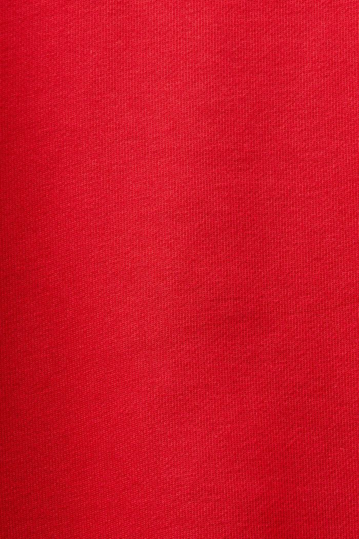 Unisex Cotton Fleece Logo Sweatshirt, RED, detail image number 7