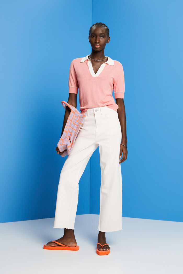 High-rise straight leg trousers, LIGHT PINK, detail image number 1