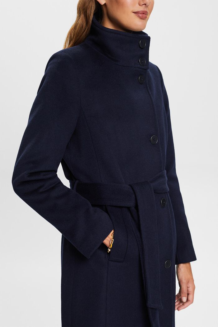 Recycled: wool blend coat with cashmere, NAVY, detail image number 2