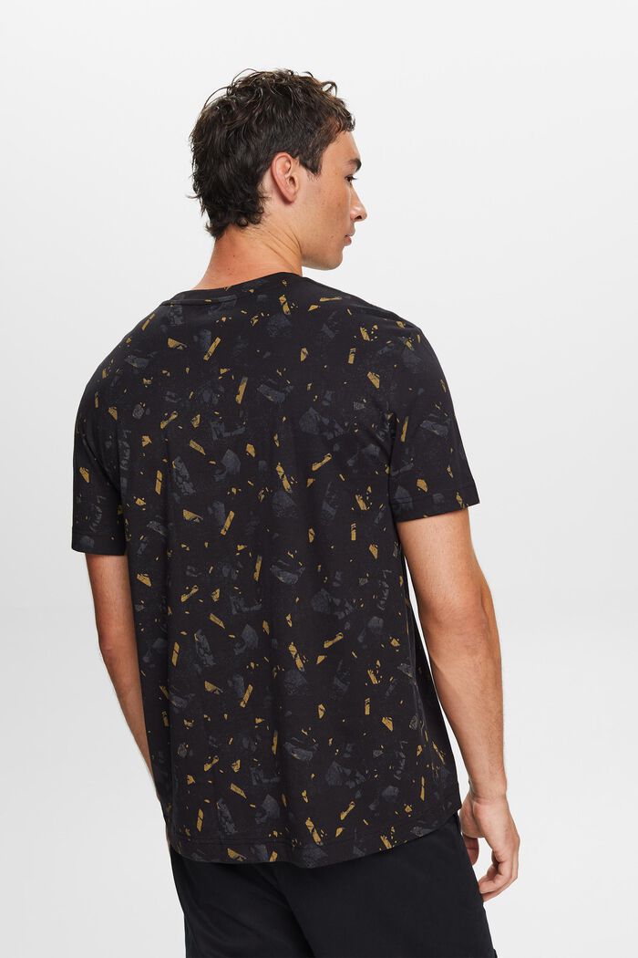 Cotton All-Over Print T-Shirt, BLACK, detail image number 4