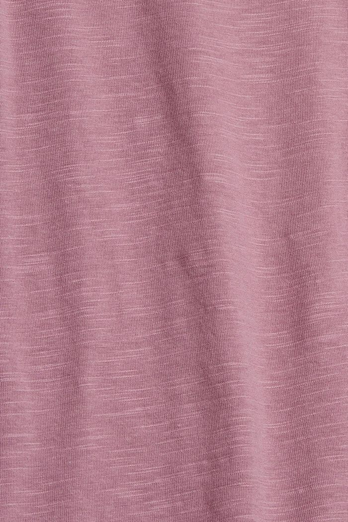 Long sleeve top with a pussycat bow, organic cotton blend, MAUVE, detail image number 4