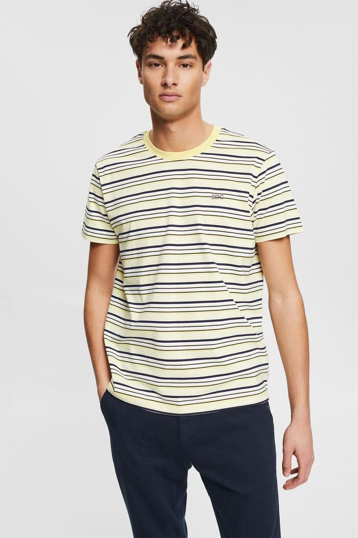 striped T-shirt, YELLOW, overview