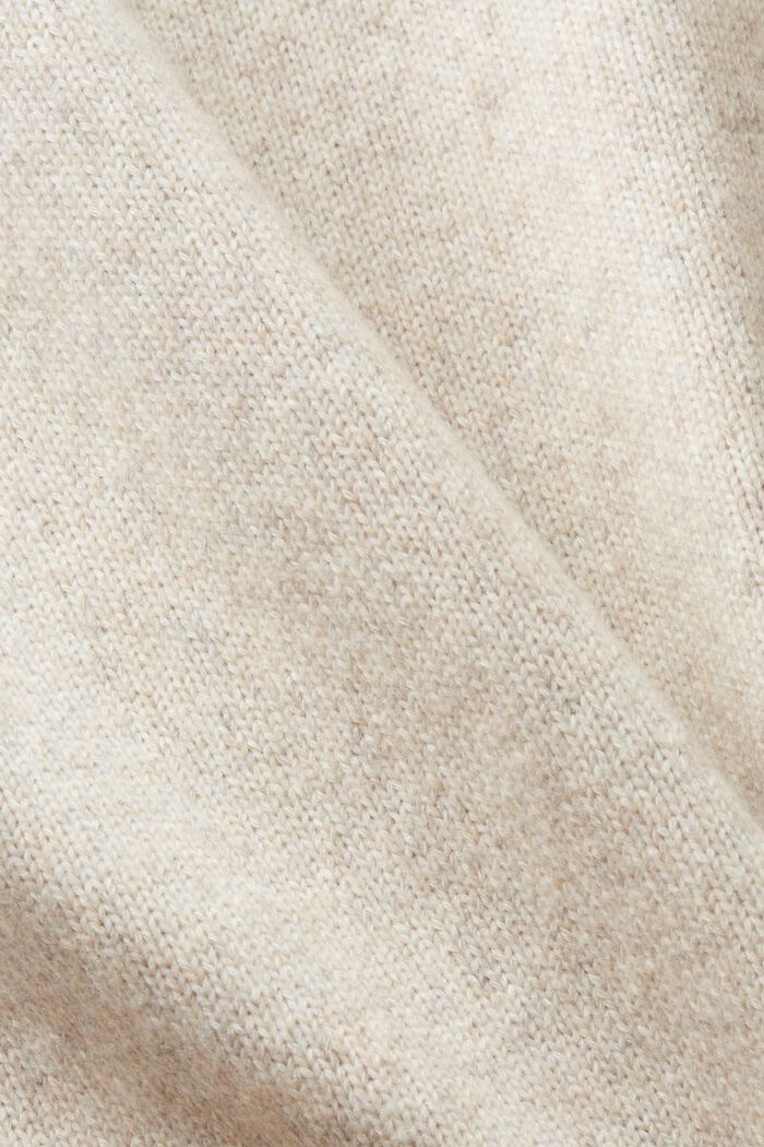 Wool Blend Crewneck Sweater, LIGHT BEIGE, detail image number 4