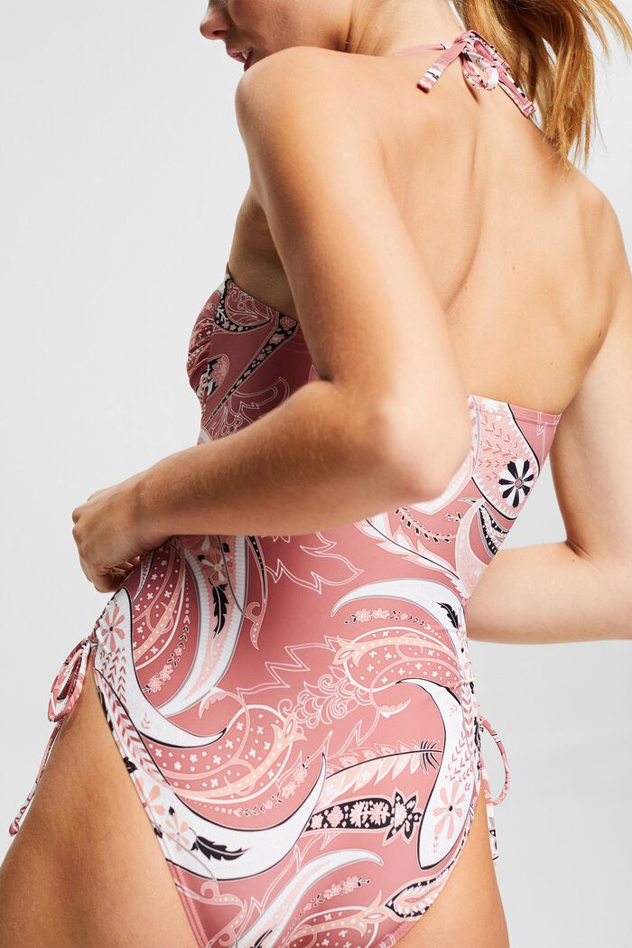 Made of recycled material: swimsuit with a paisley print, BLUSH, detail image number 5