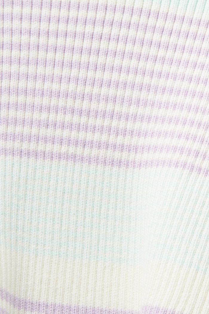 Striped Long-Sleeve Sweater, LIGHT AQUA GREEN, detail image number 5