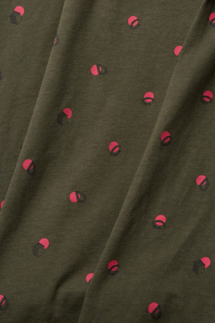 Jersey T-shirt with a print, DARK KHAKI, detail image number 4