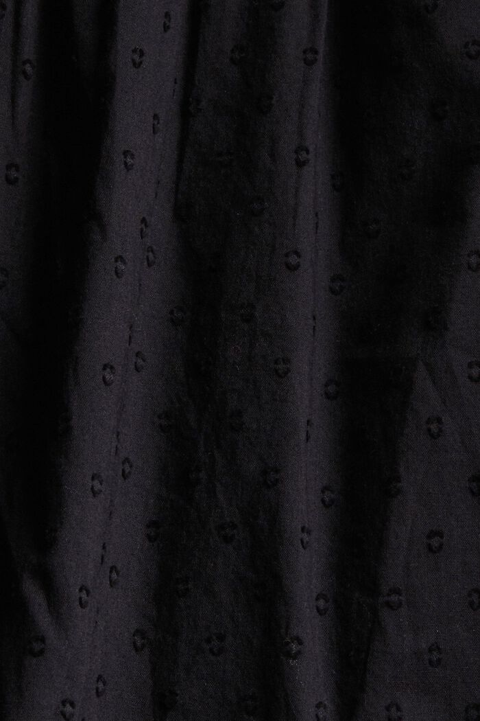 Blouse with a dobby texture, 100% cotton, BLACK, detail image number 4