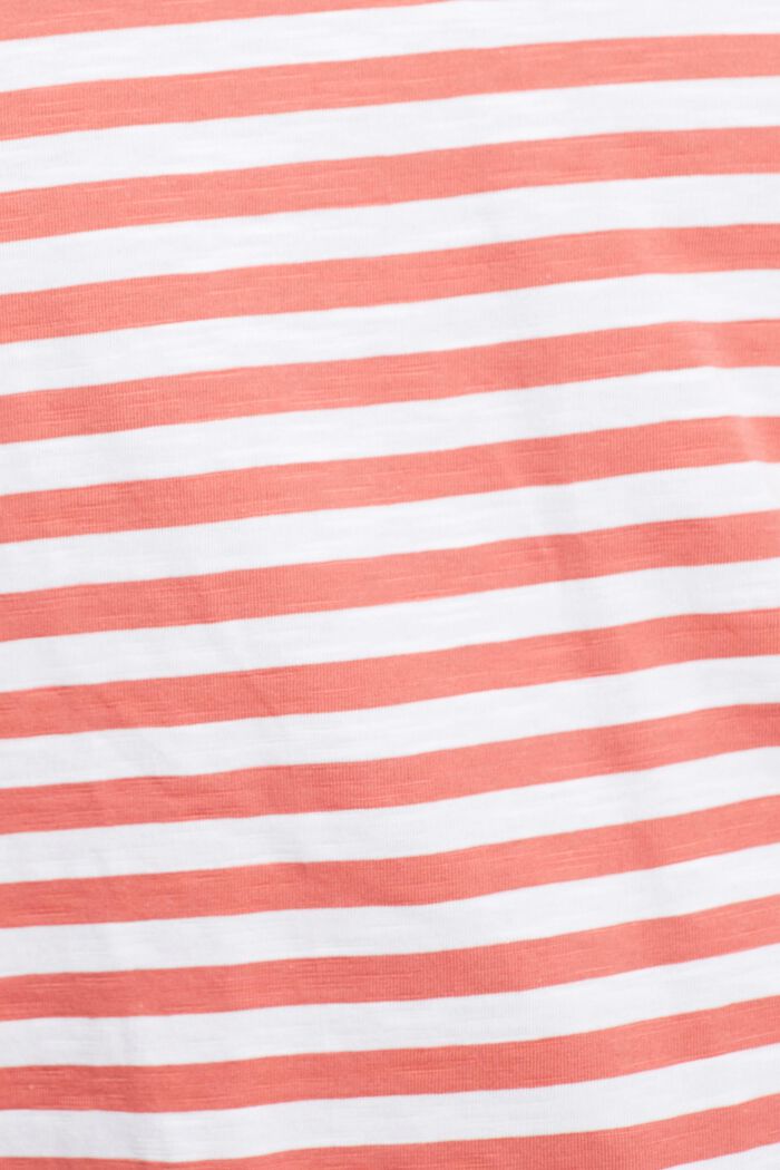 Striped T-shirt in organic cotton, CORAL, detail image number 1