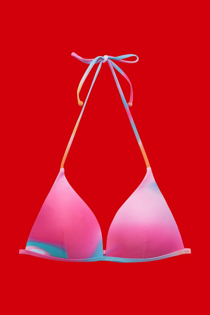 Tie dye triangle padded bikini, PINK, detail image number 4