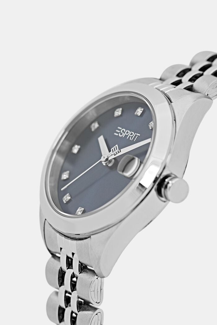 Set comprising a stainless steel watch and bracelet, SILVER, detail image number 1