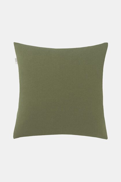 Cushion cover with embroidered curved line pattern