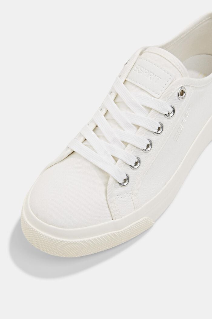 Canvas trainers with a platform sole, OFF WHITE, detail image number 4
