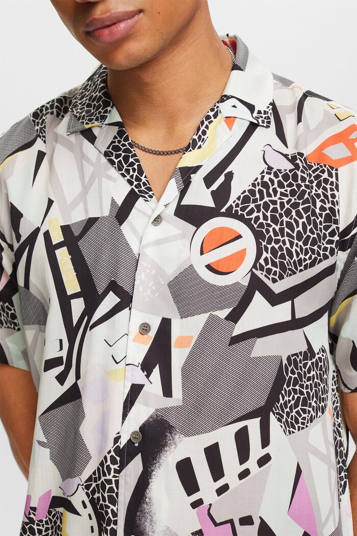 Printed Short-Sleeve Shirt, OFF WHITE, detail image number 3