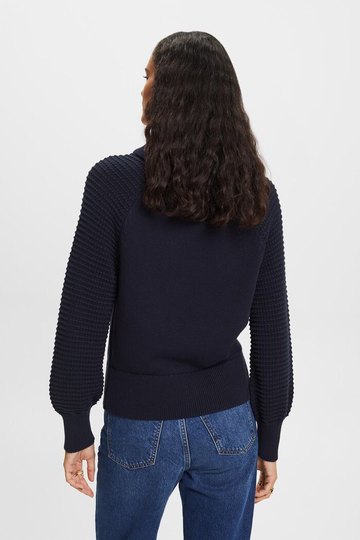 Cotton Turtleneck Sweater, NAVY, detail image number 4