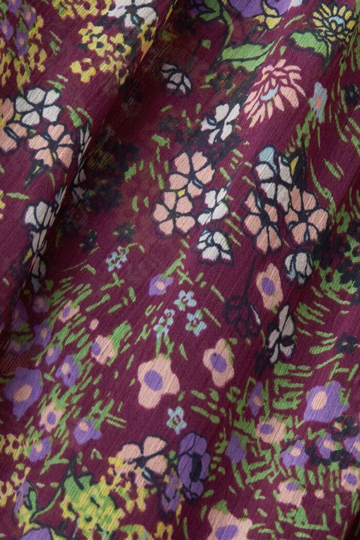 Floral chiffon blouse with ruffles, VIOLET, detail image number 5