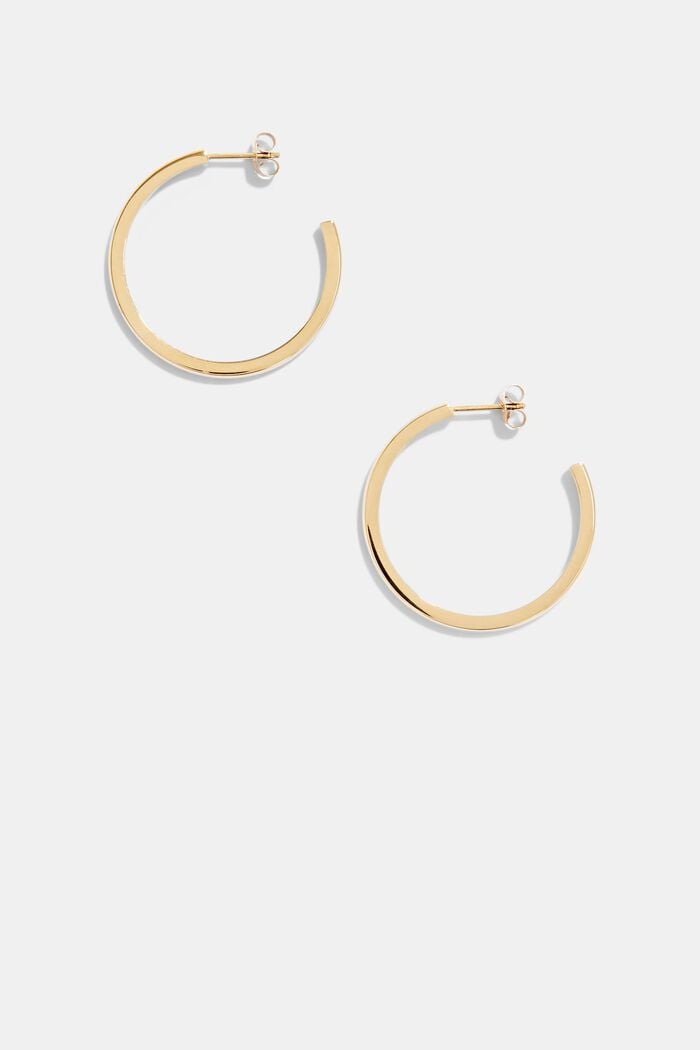 Stainless-steel hoop earrings, GOLD, detail image number 0