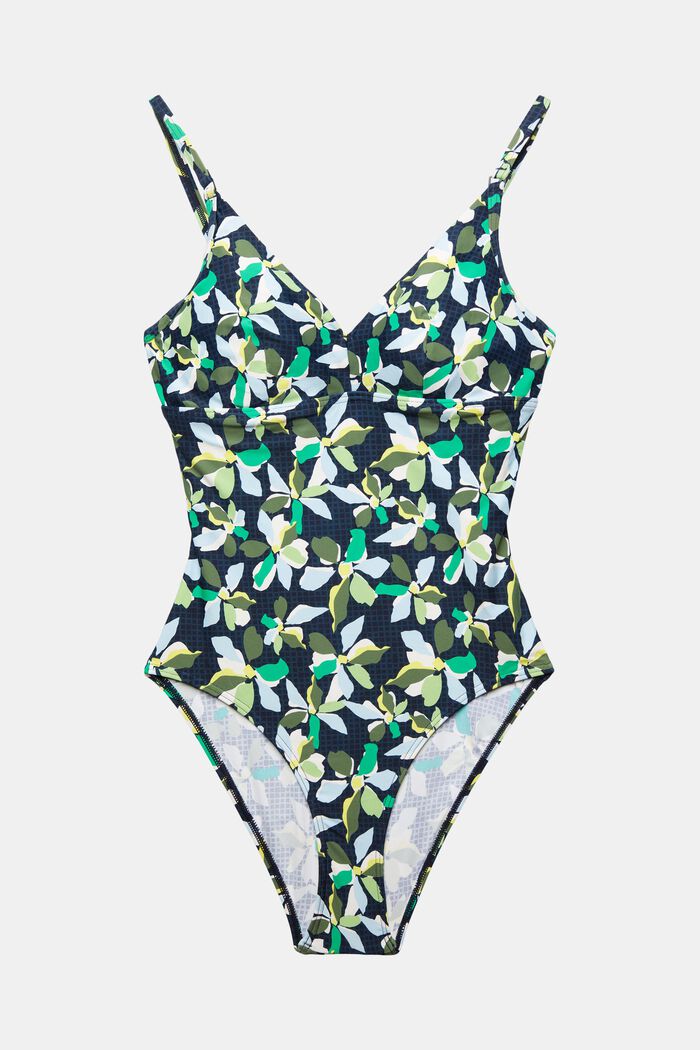 Printed Swimsuit, NAVY, detail image number 4