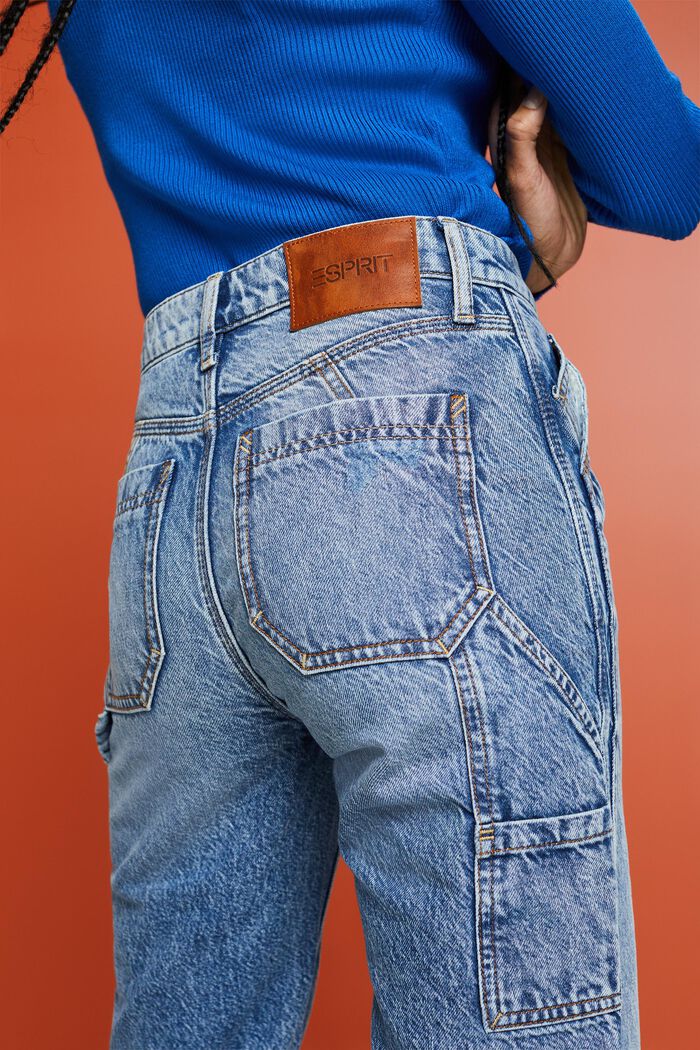 High-Rise Straight Jeans, BLUE LIGHT WASHED, detail image number 3