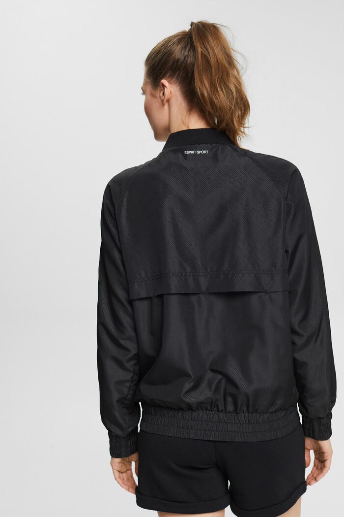 Bomber jacket with a subtle stripe pattern, NEW BLACK, detail image number 3