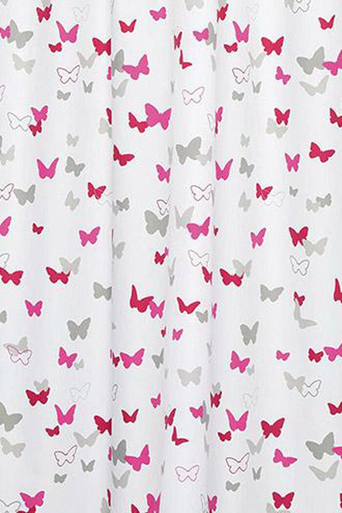 Kids tab top curtain, blended cotton, PINK/GREY, overview