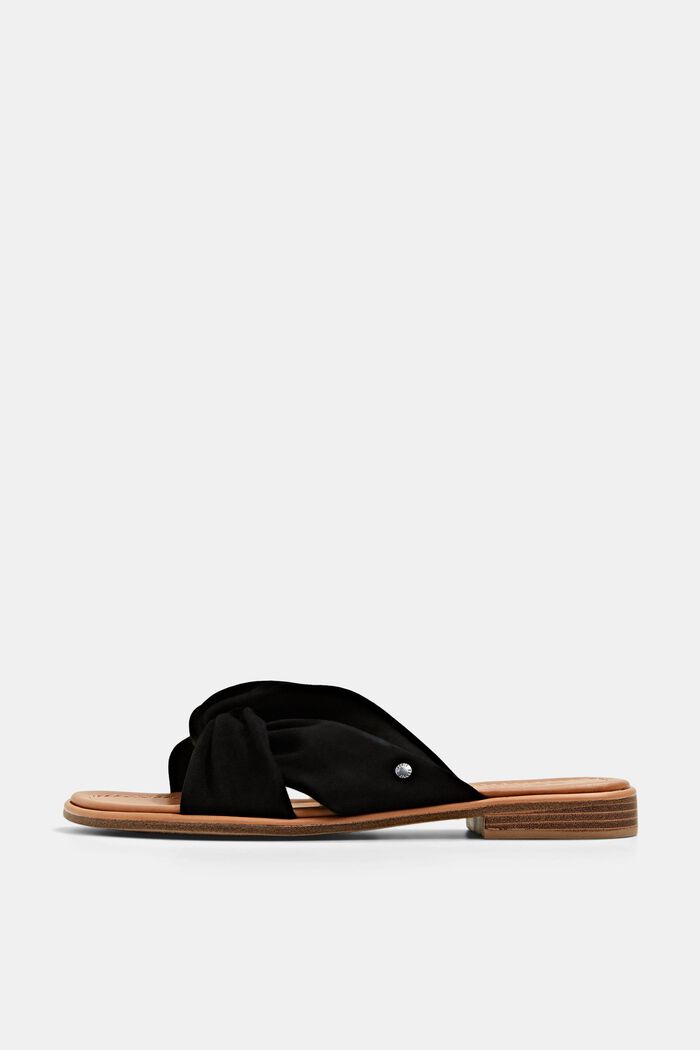 Soft suede slip-ons, BLACK, overview