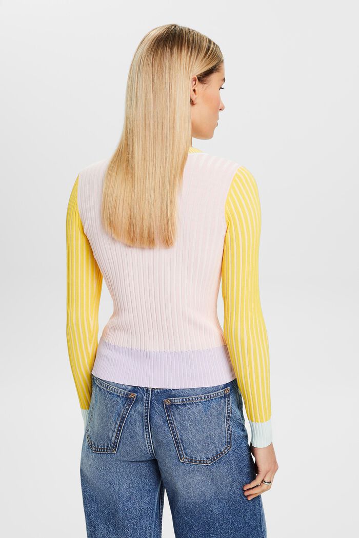 Ribbed Color-Block Sweater, PASTEL PINK, detail image number 3