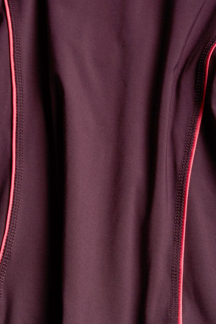Made of recycled material: active sweatshirt with E-DRY, AUBERGINE, detail image number 4