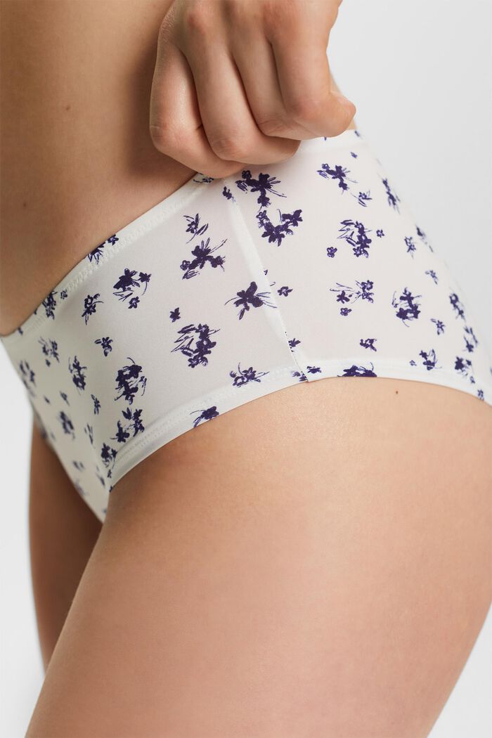 Hipster Print Microfiber Shorts, OFF WHITE, detail image number 2