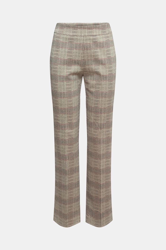 PRINCE OF WALES CHECK mix & match flared trousers, BEIGE, detail image number 2