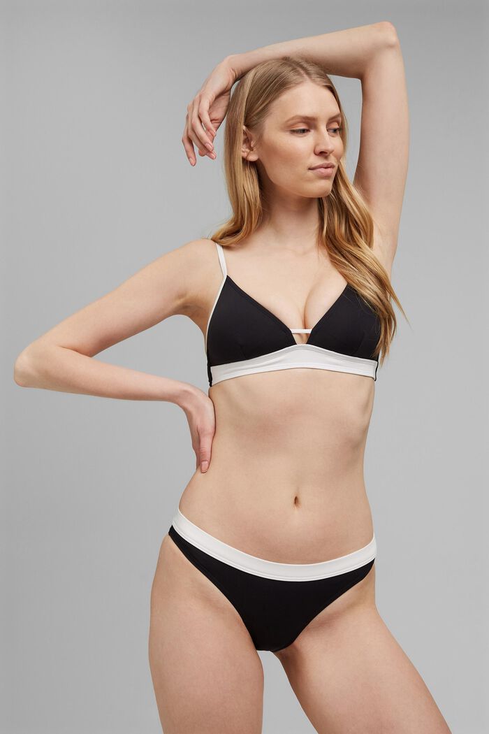 Recycled: briefs in a colour block look, BLACK, overview