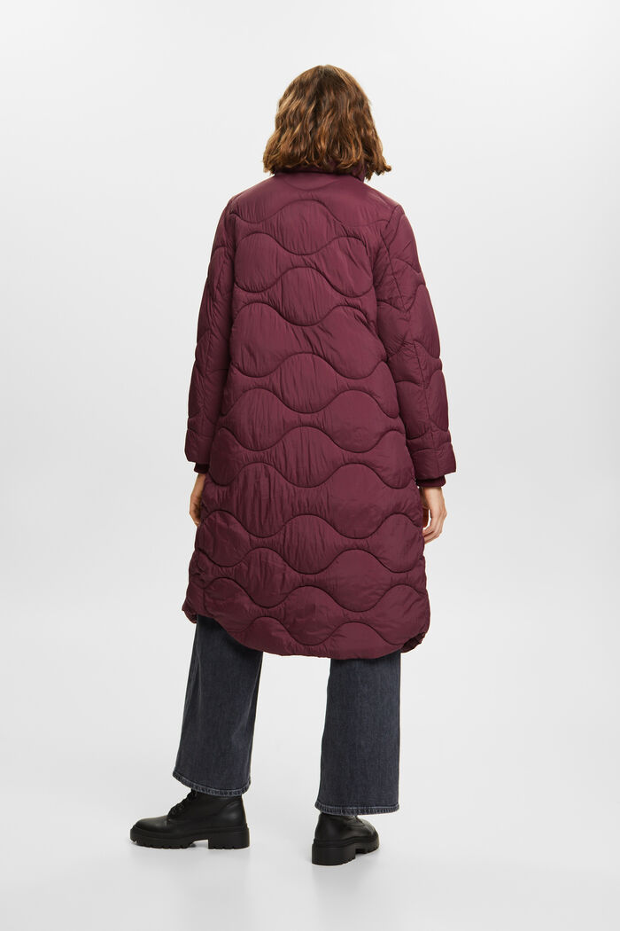 Quilted Coat, AUBERGINE, detail image number 3