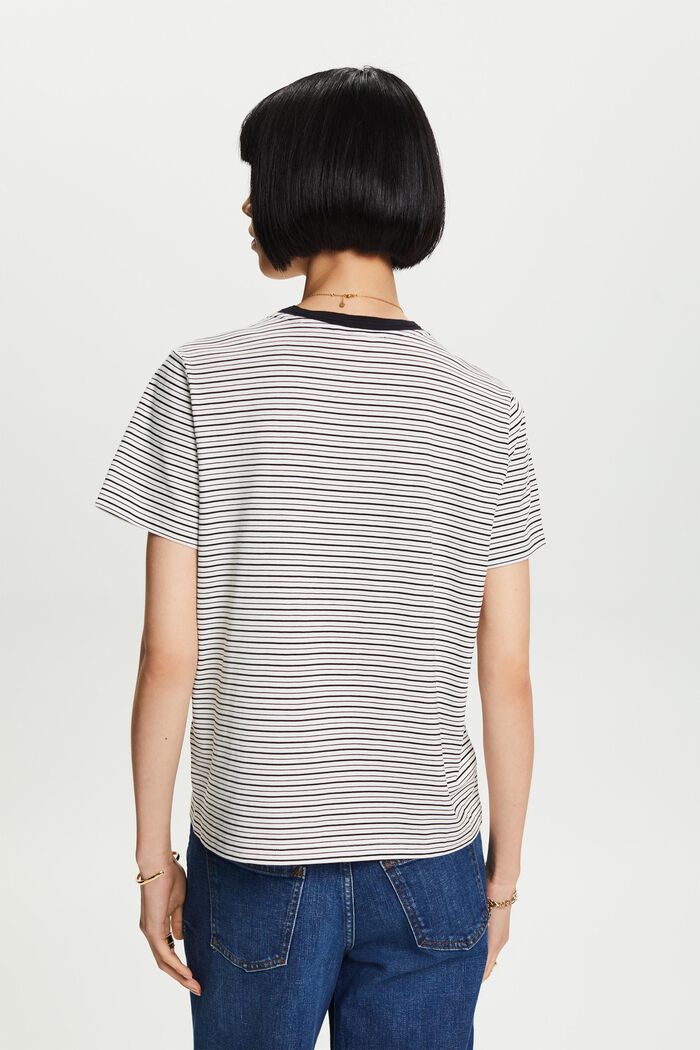 Striped T-shirt, 100% cotton, OFF WHITE, detail image number 3