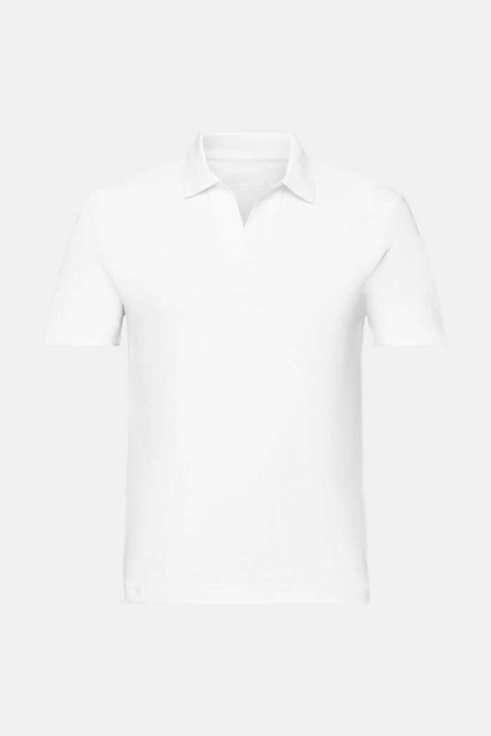 Cotton-Linen Polo Shirt, OFF WHITE, detail image number 6