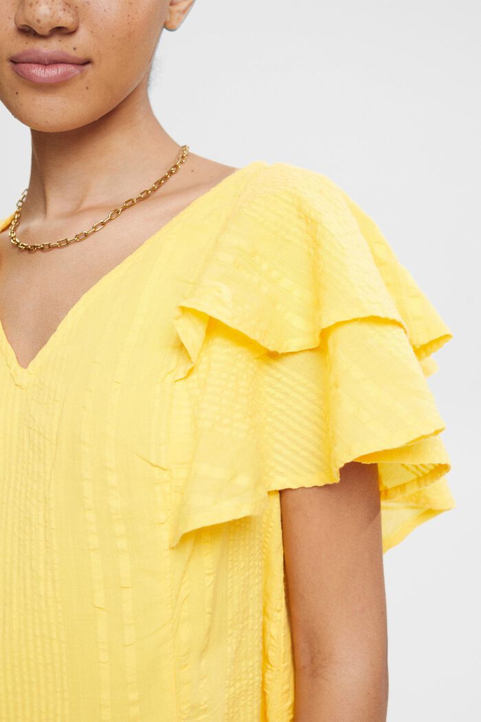 Textured cotton dress, YELLOW, detail image number 0