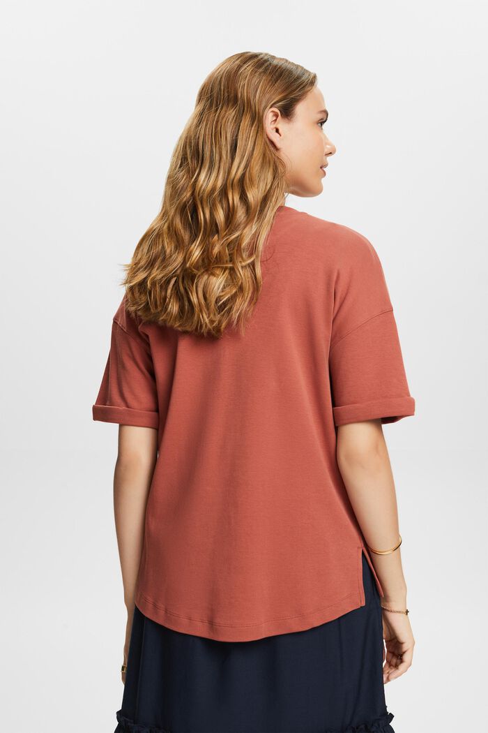 Oversized t-shirt with a patch pocket, TERRACOTTA, detail image number 3