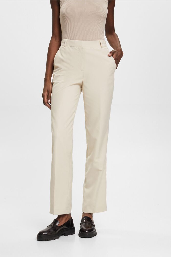 High-rise wide leg trousers, LIGHT TAUPE, detail image number 0