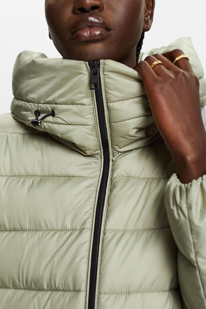 Hooded Puffer Jacket, DUSTY GREEN, detail image number 2