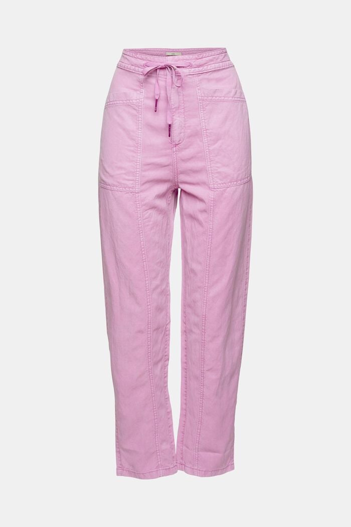 Containing hemp: drawstring trousers, LILAC, detail image number 8