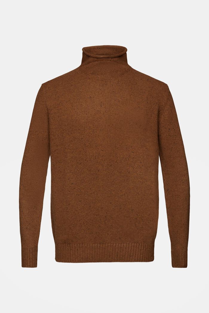 Wool-Blend Mockneck Sweater, BARK, detail image number 6
