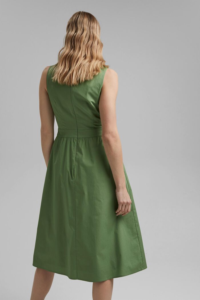Poplin midi dress made of organic cotton, LEAF GREEN, detail image number 2