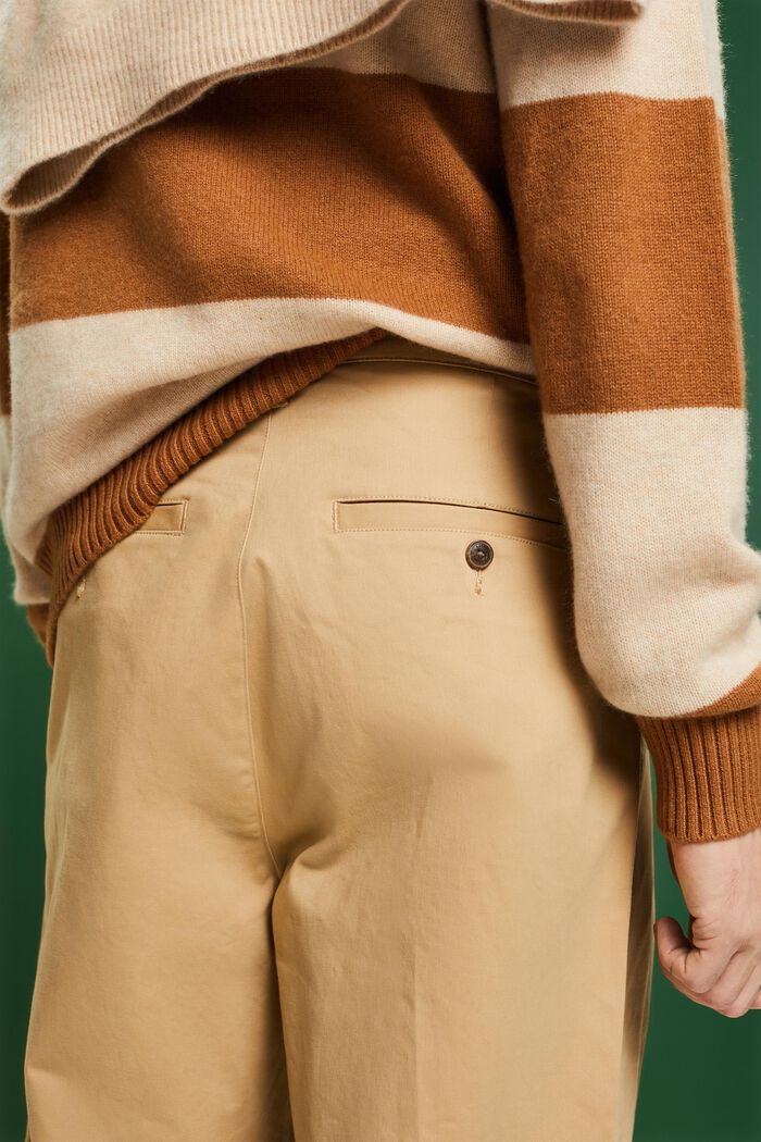 Wide Leg Chino Pants, BEIGE, detail image number 3