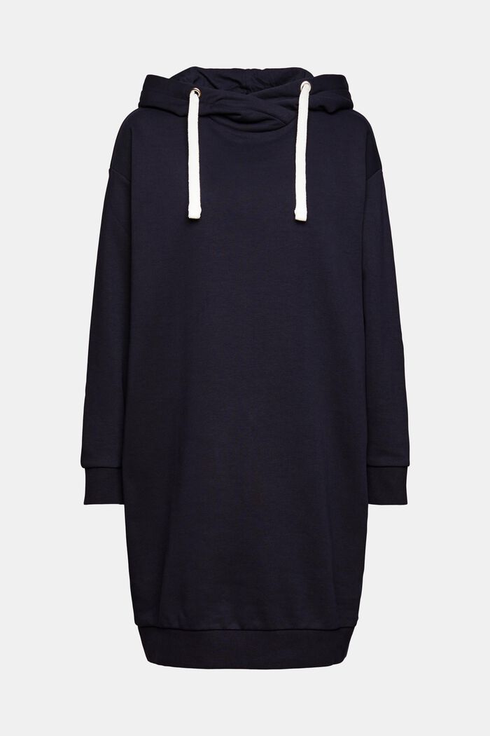 Made of recycled material: hoodie dress, NAVY, overview
