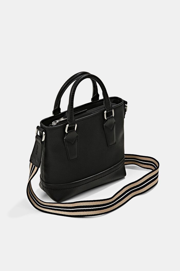 Vegan: faux leather tote bag, BLACK, detail image number 5