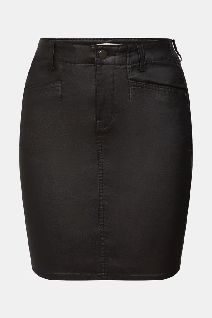 Coated mini skirt, BLACK, detail image number 6