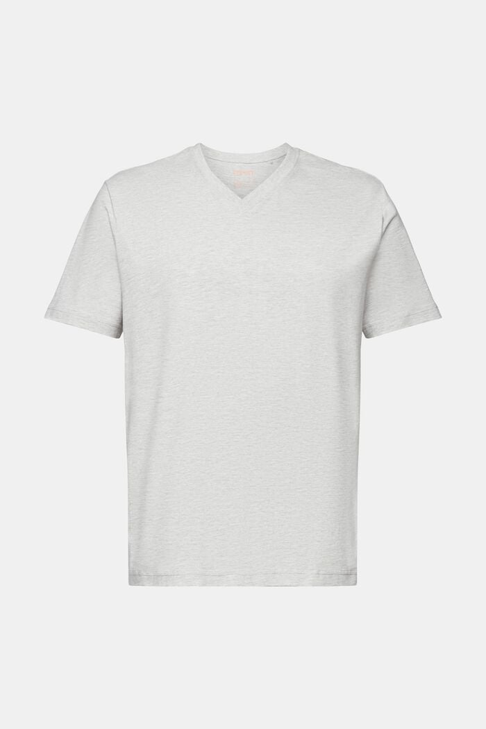 Organic Cotton-Blend V-Neck T-Shirt, LIGHT GREY, detail image number 5