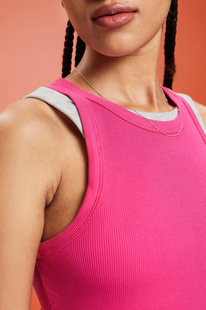 Ribbed Tank Top, PINK FUCHSIA, detail image number 3