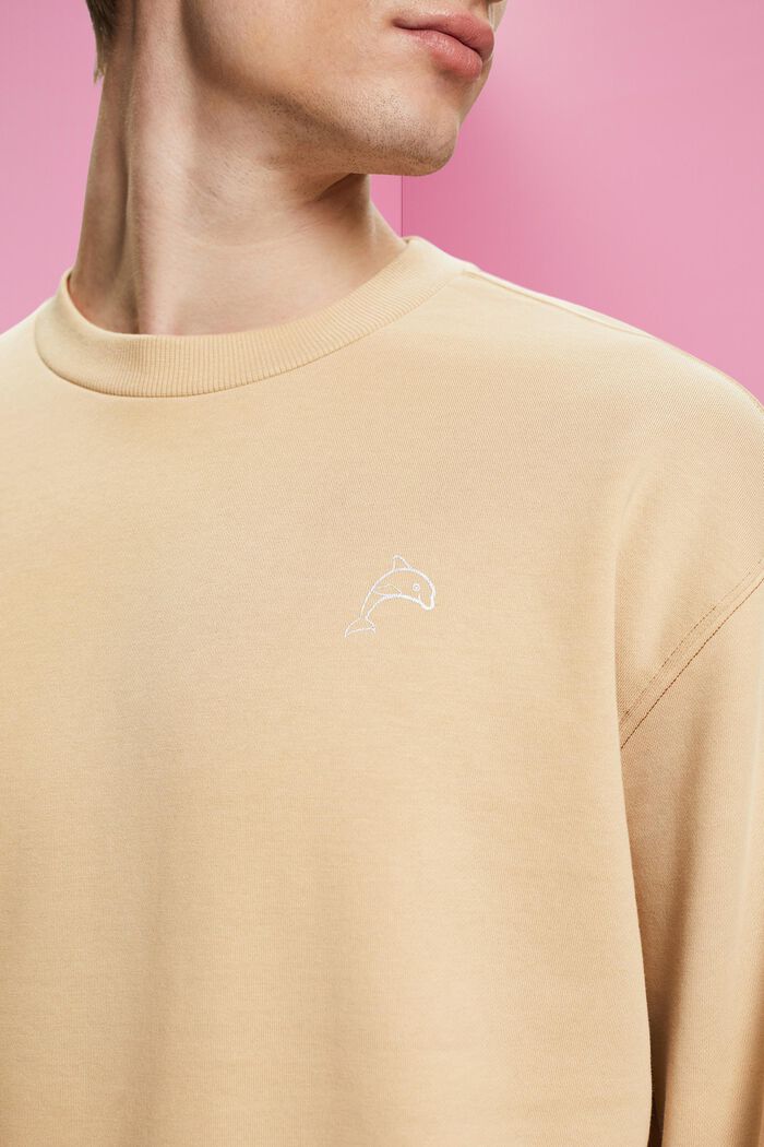 Sweatshirt with small dolphin print, SAND, detail image number 2
